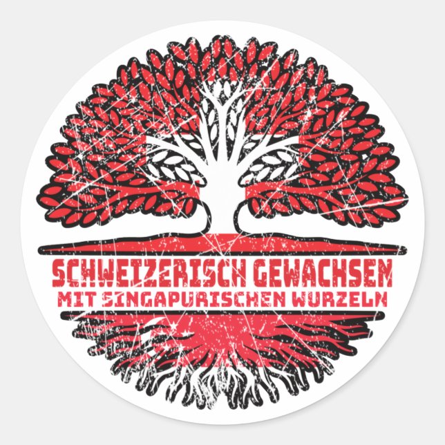 Sticker Rond Arbre singapourien suisse (Devant)