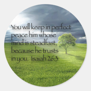 Sticker Rond Arbre solitaire avec verset biblique sur la Sunshi
