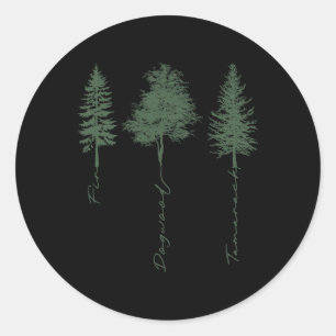 Sticker Rond Arbre subtil Anti Trump Fir Dogwood Tamarack