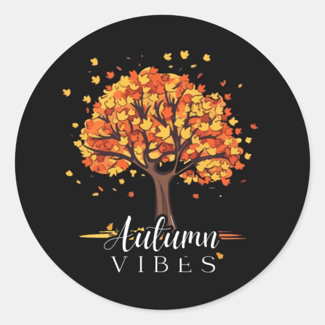 Sticker Rond Arbre Vibes d'automne (Devant)