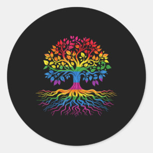 Sticker Rond Arbre Vie Arc-en-ciel Lgbt Cool Drapeau Gay pride 