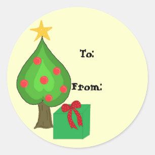 Sticker Rond Arbre Whimsical Avec Étoile