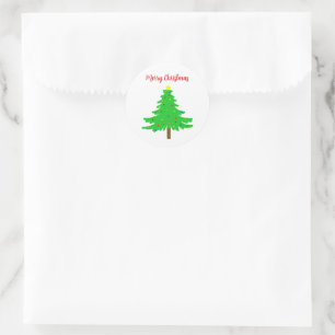 Sticker Rond Arbres de Noël Joyeux Festifs Gais