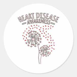 Sticker Rond Arbres de sensibilisation à la maladie cardiaque S