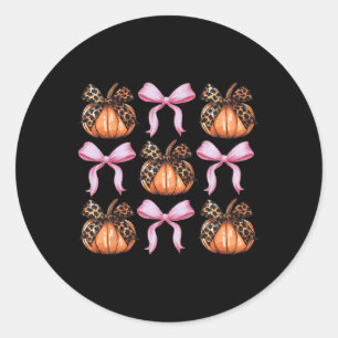Sticker Rond Arc Coquette Citrouille Halloween Femmes Squelette
