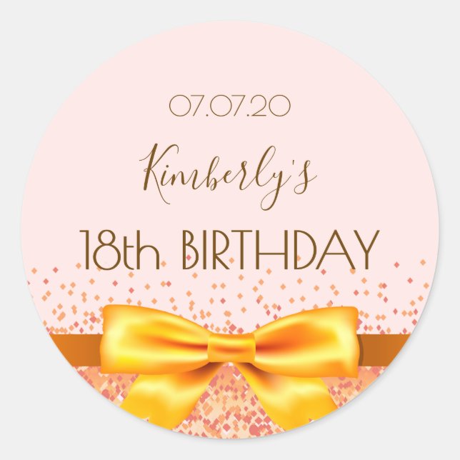 Sticker Rond Arc d'or rose pâle (Devant)