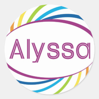 Sticker Rond Arc en arc-en-ciel cadre heureux Alyssa