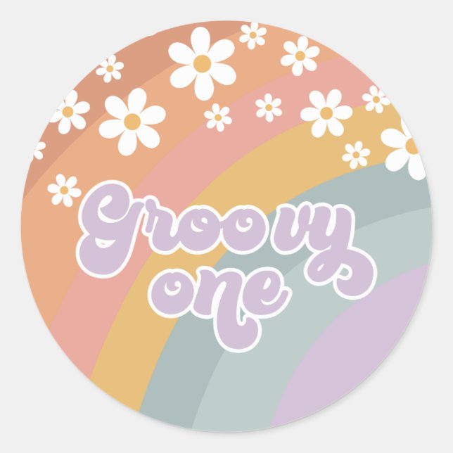 Sticker Rond Arc en arc-en-ciel super (Devant)
