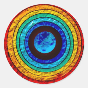 Sticker Rond Arc en ciel autour de la Terre