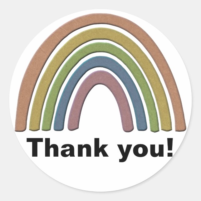 Sticker Rond Arc-en-ciel avec Faux Rustic Paper Texture (Devant)