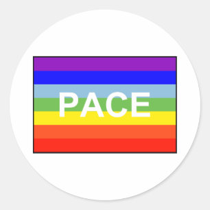 Sticker Rond Arc-en-ciel de drapeau de paix de PAS