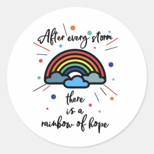 Sticker Rond Arc-en-ciel de l'espoir