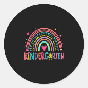 Sticker Rond Arc-en-ciel de rentrée scolaire enseignant de mate
