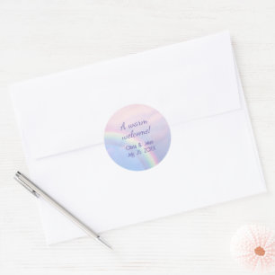 Sticker Rond Arc en ciel d'espoir - pastel, mariage