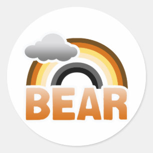 STICKER ROND ARC-EN-CIEL D'OURS