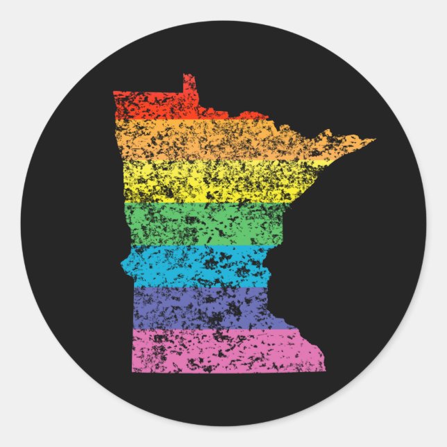 Sticker Rond arc-en-ciel du minnesota (Devant)