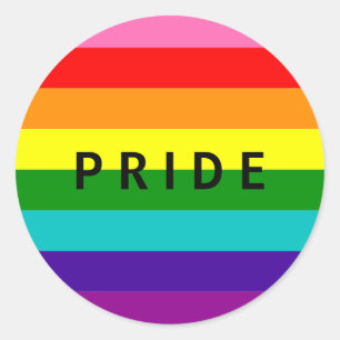 Sticker Rond Arc-en-ciel, gay et sympathisants