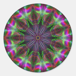 Sticker rond arc-en-ciel géométrique