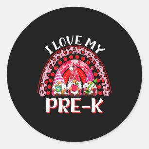 Sticker Rond Arc-en-ciel léopard J'aime mon professeur de mater