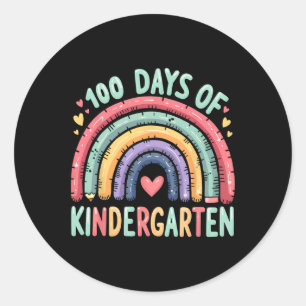 Sticker Rond Arc-En-Ciel Magique 100 Jours De Maternelle Enseig