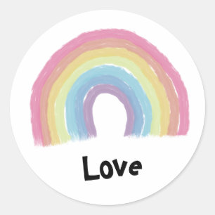 Sticker Rond Arc-en-ciel pastel