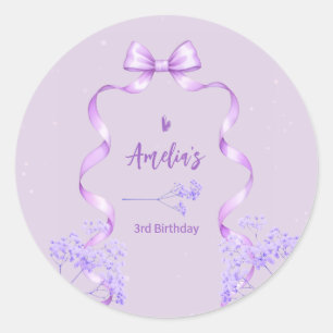 Sticker Rond Arc-en-ciel Ruban Anniversaire Tout Âge