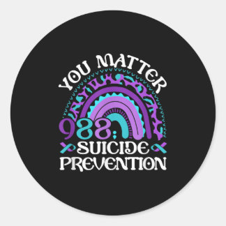 Sticker Rond Arc en ciel Vous 988 Prévention du suicide