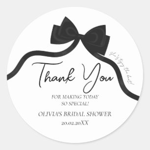 Sticker Rond Arc noir elle attache la douche nuptiale du noeud