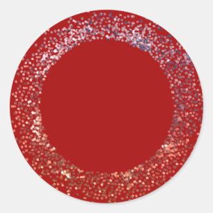 Sticker Rond Arcadia rouge avec cadre de parties scintillant