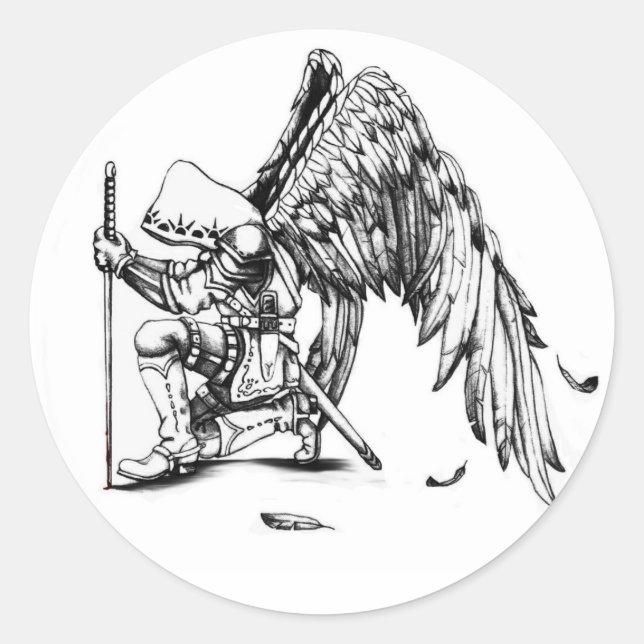 Sticker Rond ArchAngel guerrier (Devant)