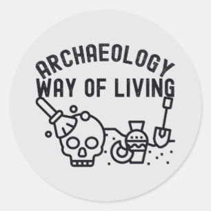 Sticker Rond Archéologie - Mode de vie, Archéologie Dire