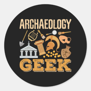 Sticker Rond Archéologie Professeur Geek Professeur Étudiant Ar