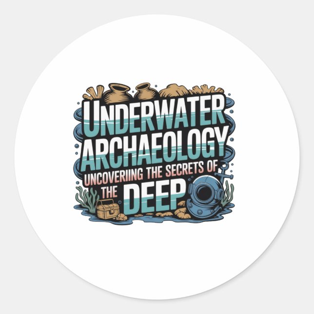 Sticker Rond  Archéologie sous-marine (Devant)