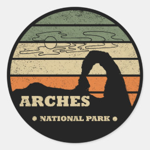 Sticker Rond Arches Parc National Utah Delicate Arch vintage