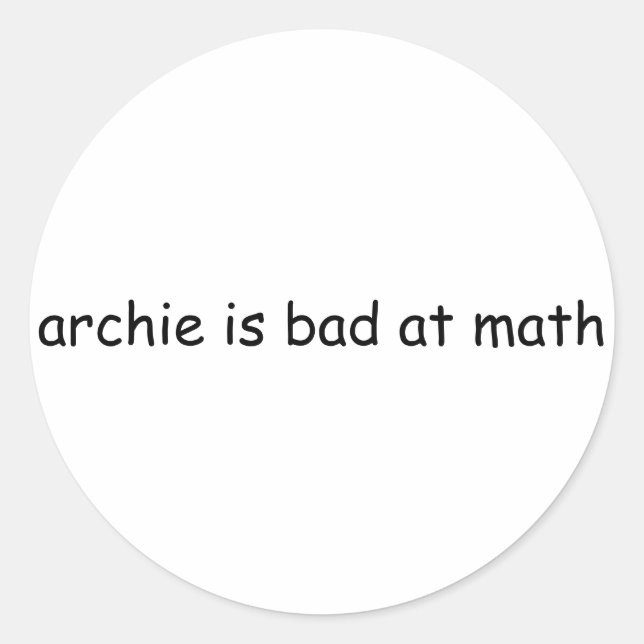 Sticker Rond archie est mauvaise en maths (Devant)