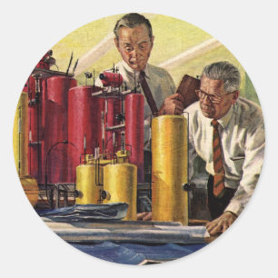 Sticker Rond Architectes travaillant dans un bureau, entreprise