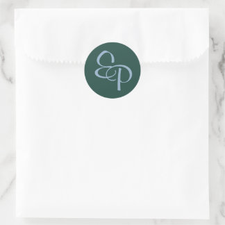 Sticker Rond Ardoise sur le sceau de l'enveloppe du monogramme