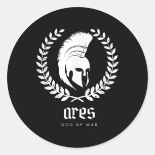 Sticker Rond Ares Dieu De Guerre Imaginaire De Mythologie Grecq