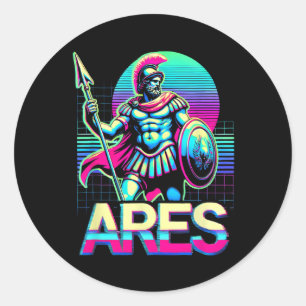 Sticker Rond Ares Guerre grecque Dieu guerrier mythologie ancie