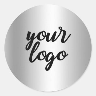 Sticker Rond Argent de base métal brillant argent