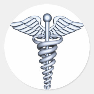 Sticker Rond Argent Médicale de symbole