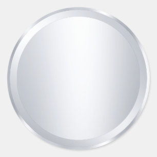 Sticker Rond Argent métallique personnalisé Look Blank Modèle m