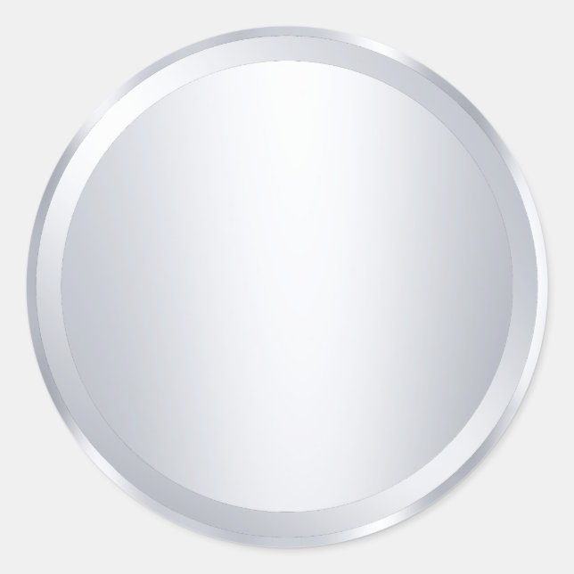 Sticker Rond Argent métallique personnalisé Look Blank Modèle m (Devant)