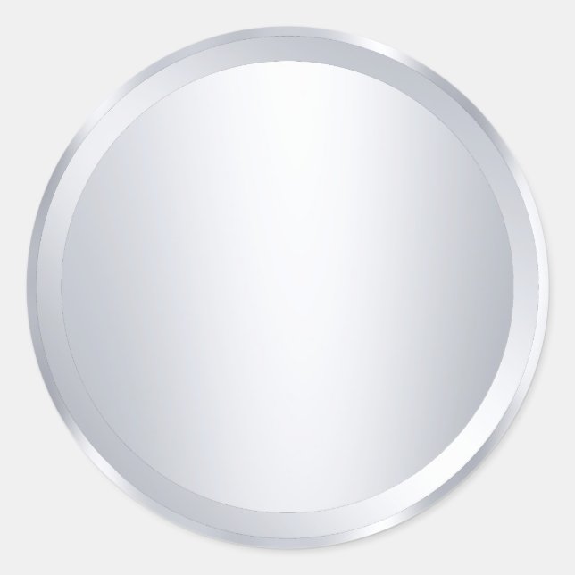 Sticker Rond Argent métallique personnalisé Look Blank Modèle m (Devant)