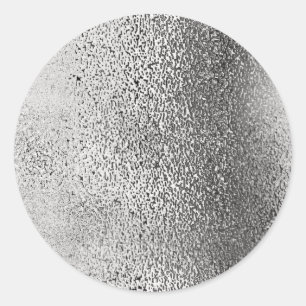 Sticker Rond Argent Métallique Simple Faux.