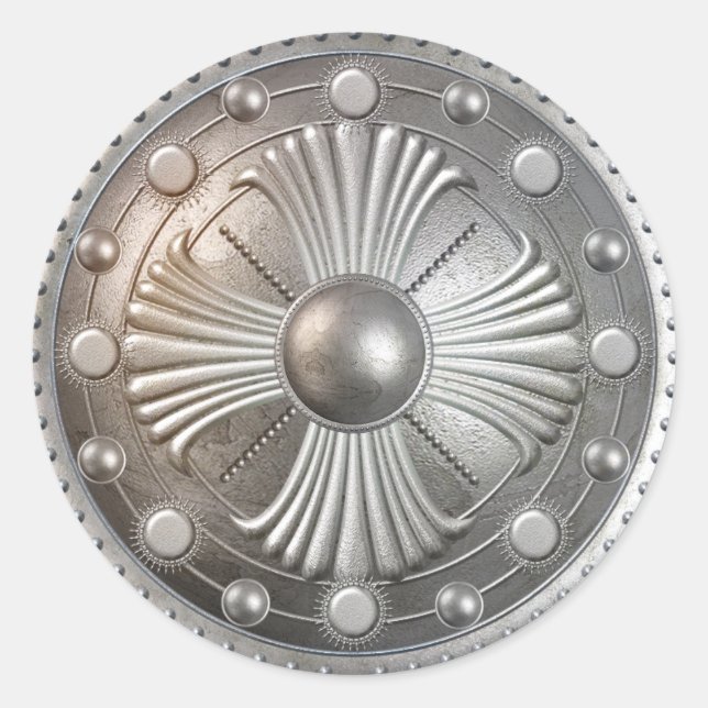 Sticker Rond Argent Shield 7 (Devant)