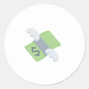 Sticker Rond argent volant émoji