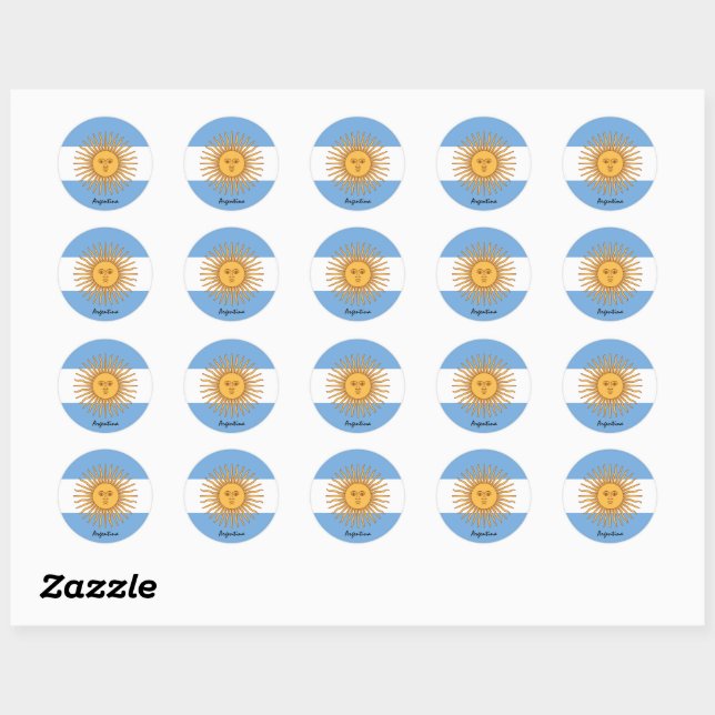 Sticker Rond Argentine drapeau patriotes, vacances / sports (Feuille)