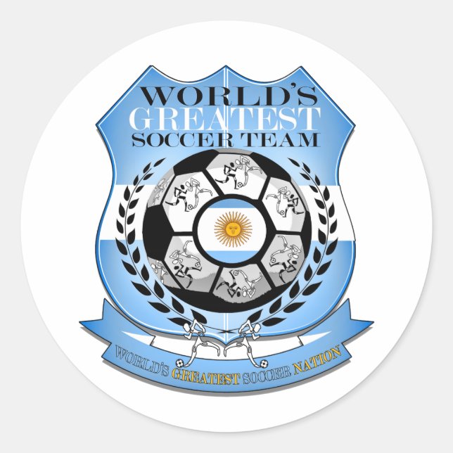 Sticker Rond Argentine...Grande nation de football...Sticker ro (Devant)