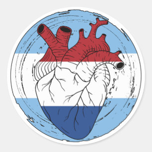 Sticker Rond Argentine Koningsdag Pays-Bas Pays-Bas